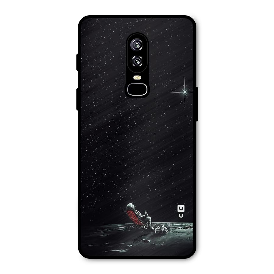 Resting Spaceman Face Metal Back Case for OnePlus 6