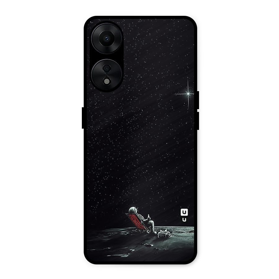 Resting Spaceman Face Metal Back Case for Oppo A78 5G