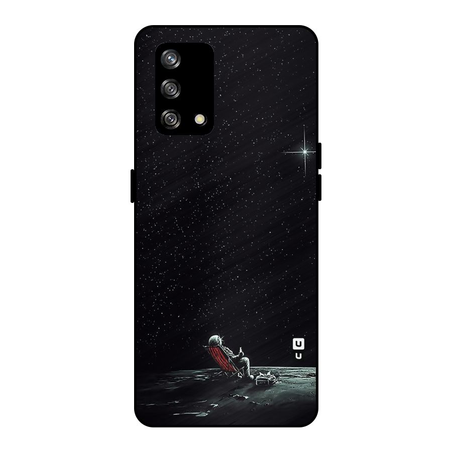 Resting Spaceman Face Metal Back Case for Oppo F19