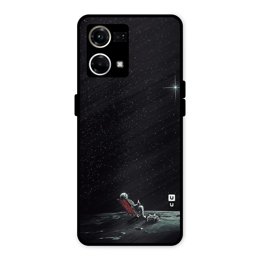 Resting Spaceman Face Metal Back Case for Oppo F21 Pro 4G