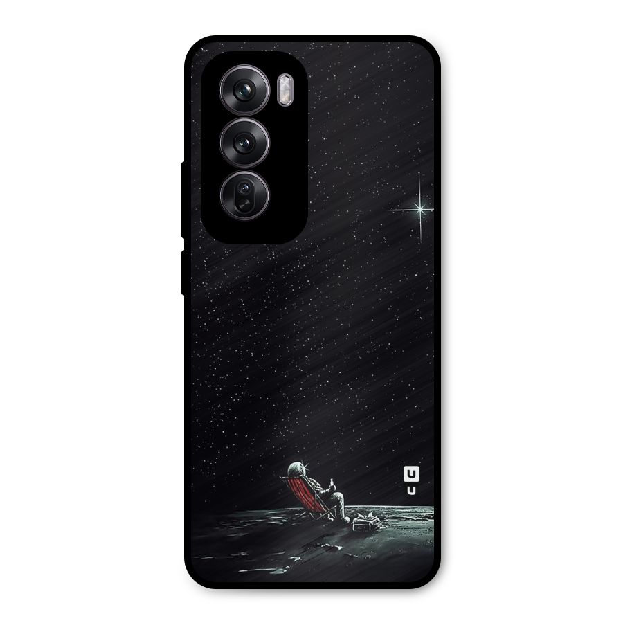 Resting Spaceman Face Metal Back Case for Oppo Reno12 Pro