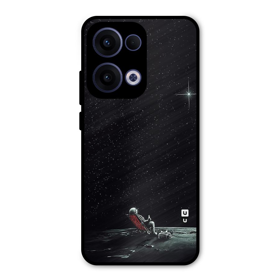 Resting Spaceman Face Metal Back Case for Oppo Reno13