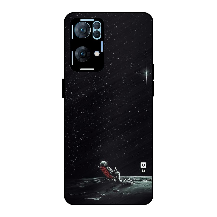 Resting Spaceman Face Metal Back Case for Oppo Reno7 Pro 5G