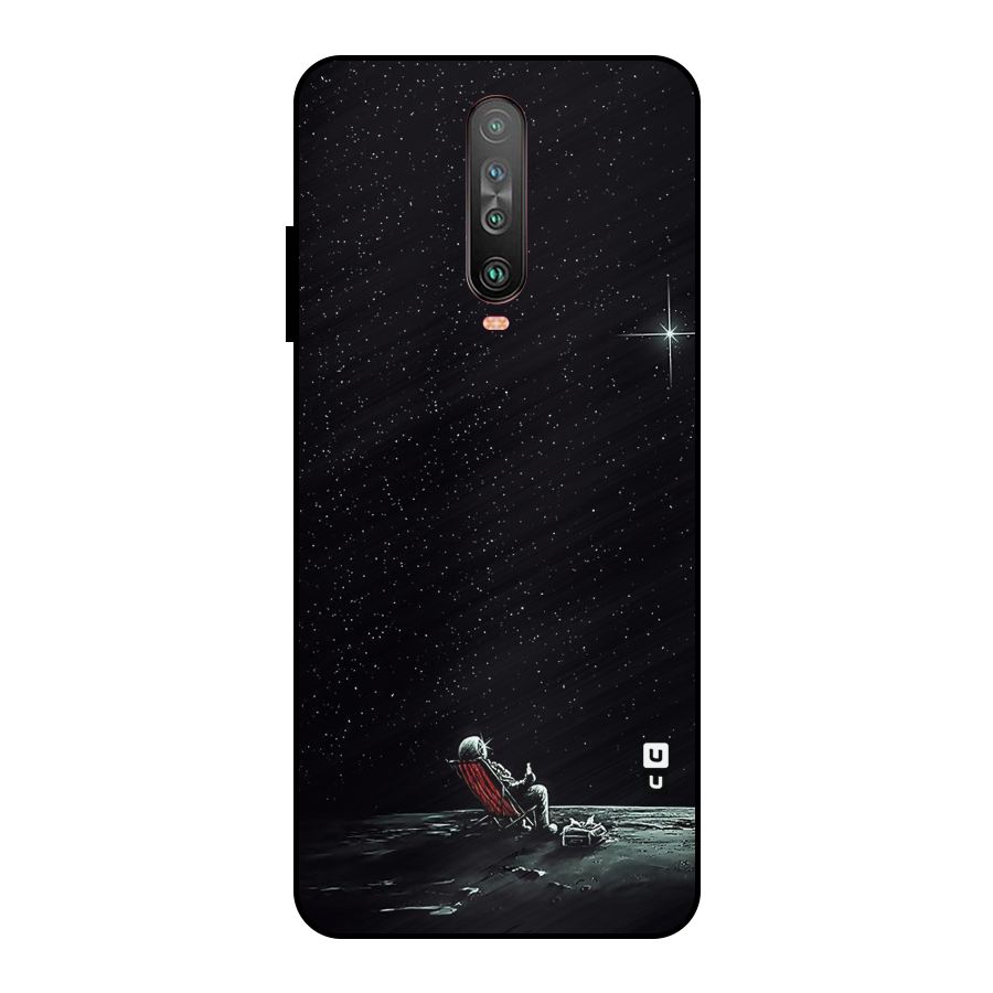 Resting Spaceman Face Metal Back Case for Poco X2