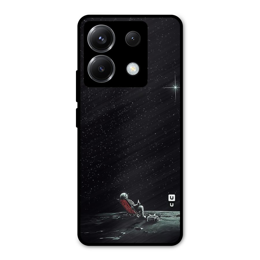 Resting Spaceman Face Metal Back Case for Poco X6