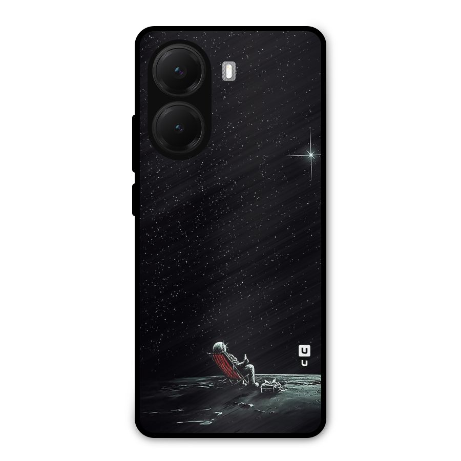 Resting Spaceman Face Metal Back Case for Poco X7 Pro