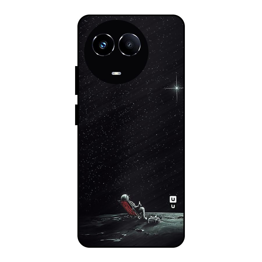 Resting Spaceman Face Metal Back Case for Realme 11 5G