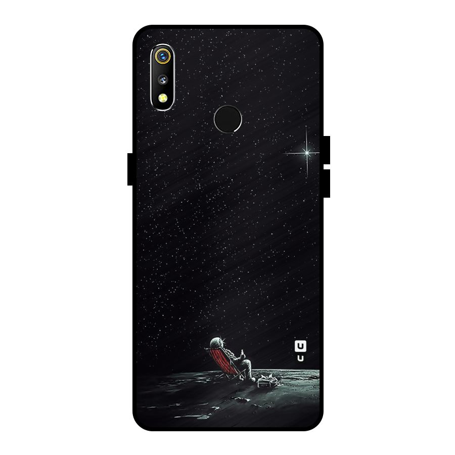 Resting Spaceman Face Metal Back Case for Realme 3i