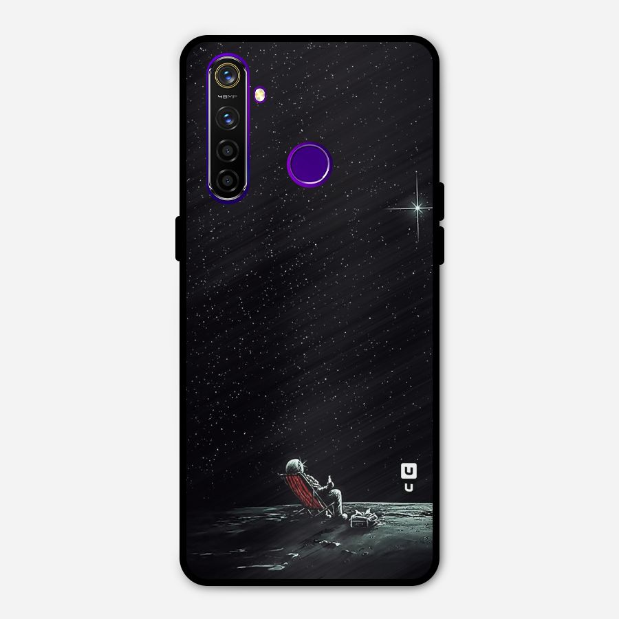 Resting Spaceman Face Metal Back Case for Realme 5 Pro