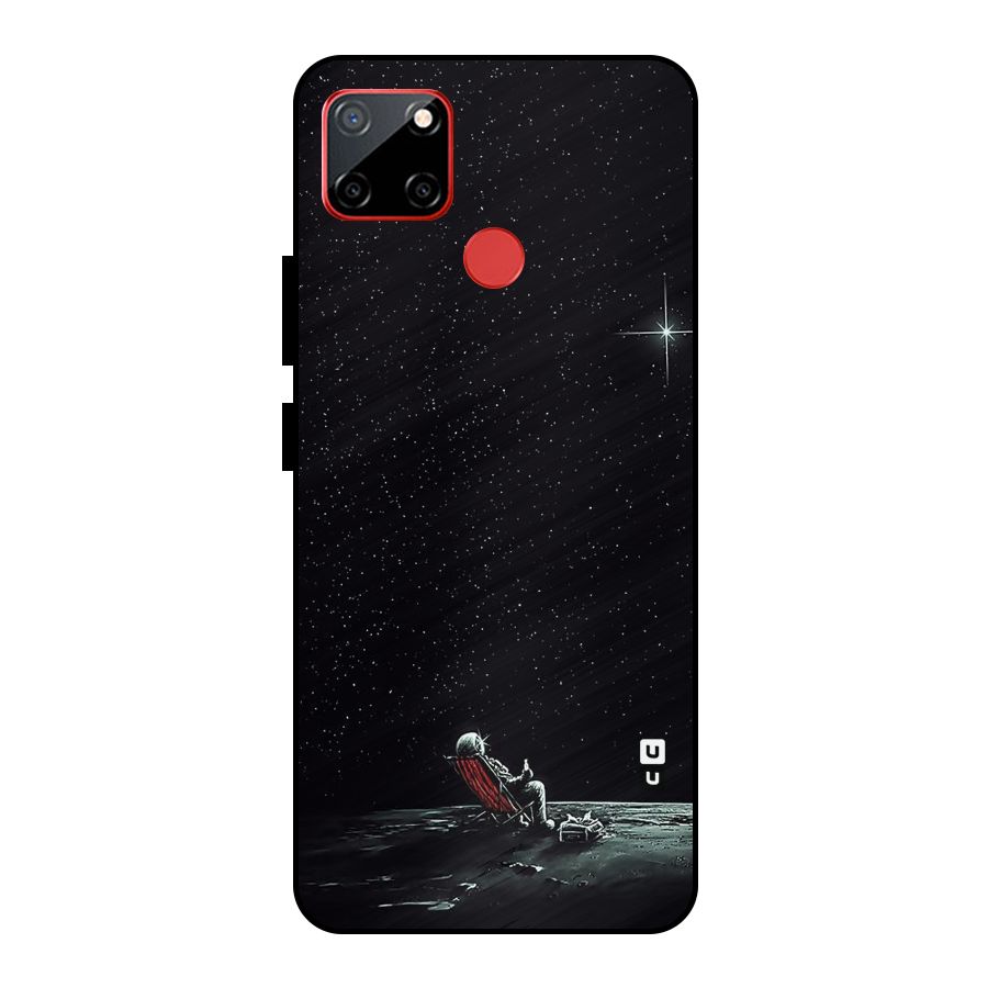 Resting Spaceman Face Metal Back Case for Realme C12