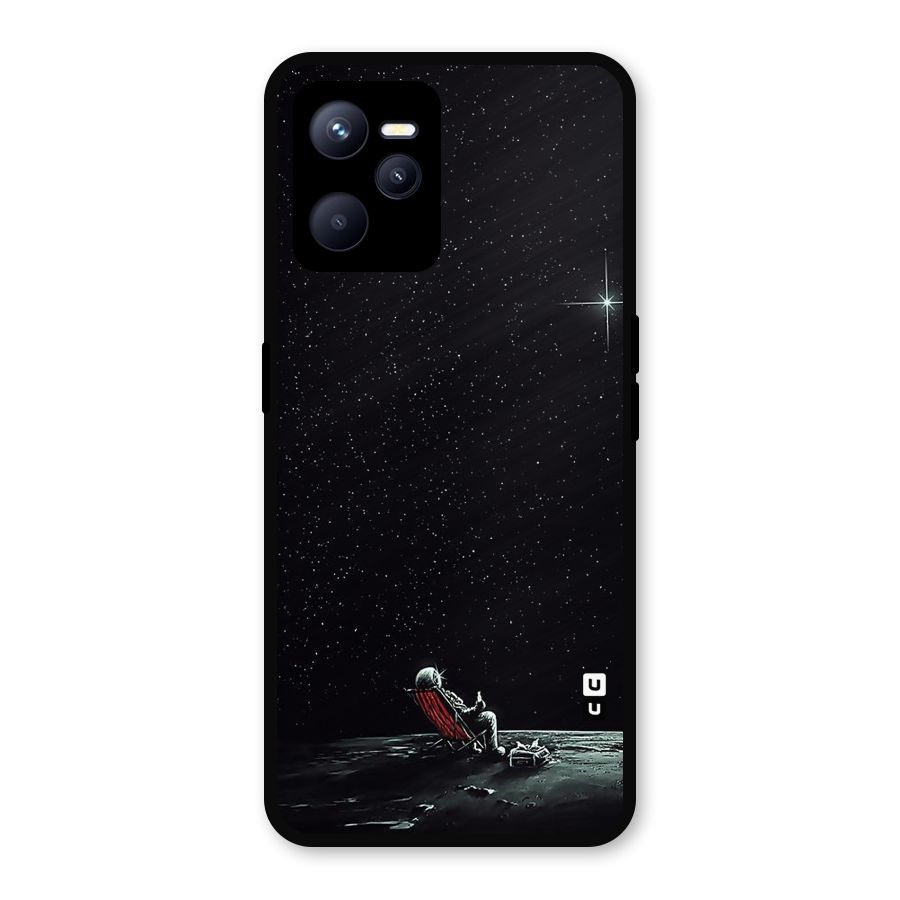 Resting Spaceman Face Metal Back Case for Realme C35