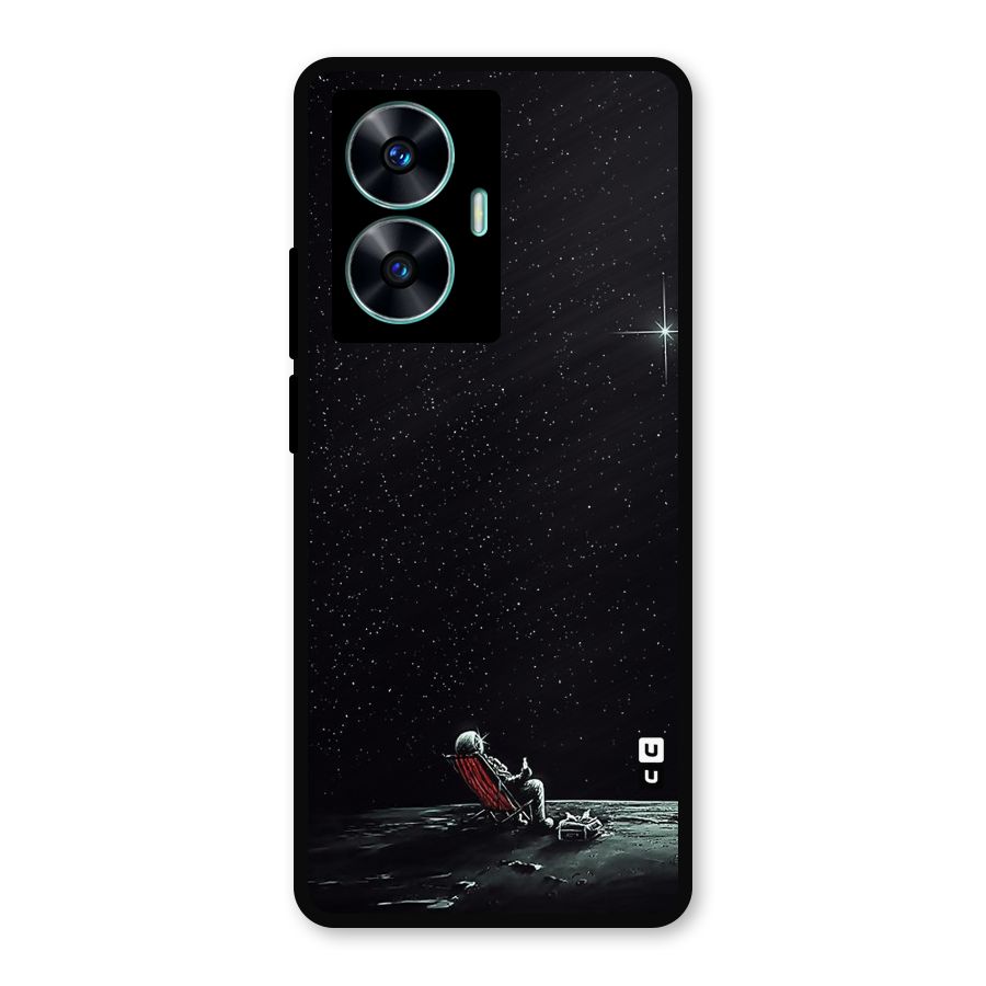 Resting Spaceman Face Metal Back Case for Realme C55