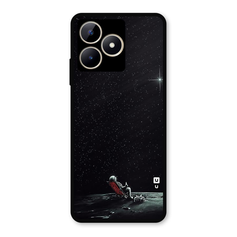 Resting Spaceman Face Metal Back Case for Realme Narzo N53
