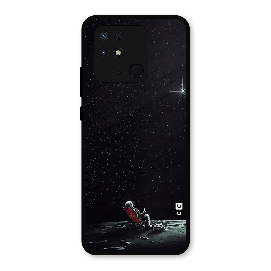 Resting Spaceman Face Metal Back Case for Redmi 10 Power