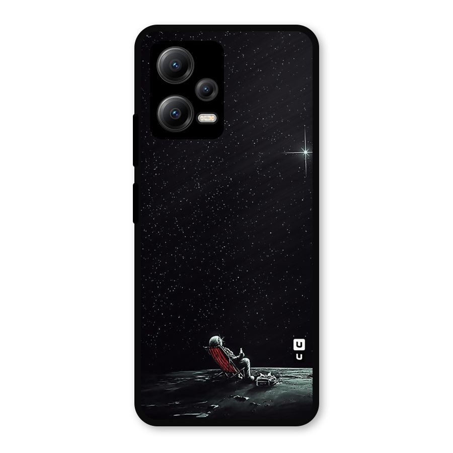 Resting Spaceman Face Metal Back Case for Redmi Note 12 5G