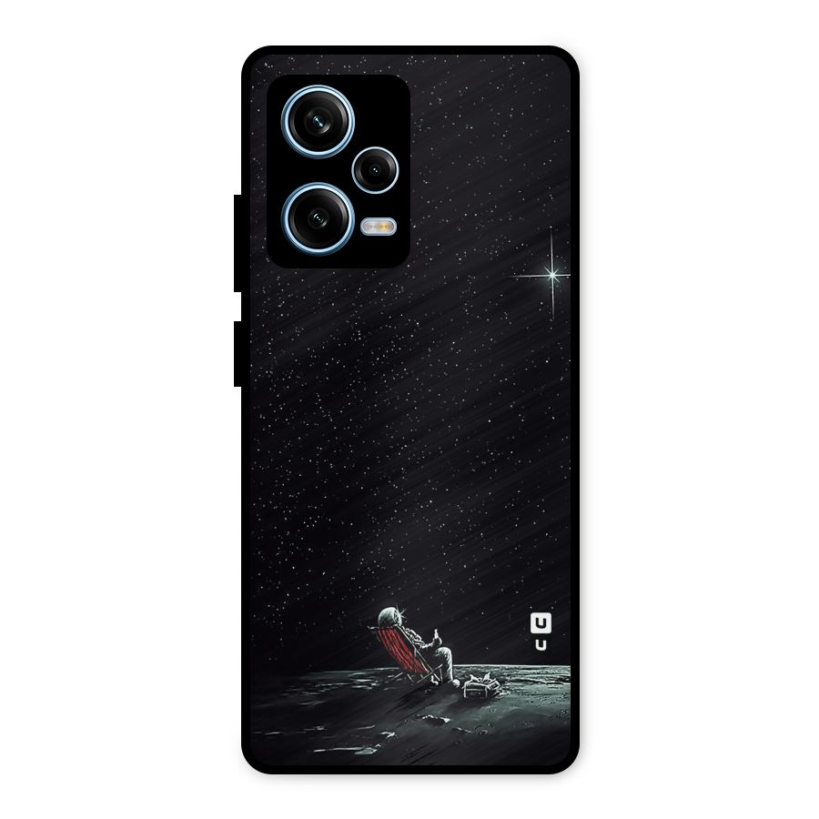 Resting Spaceman Face Metal Back Case for Redmi Note 12 Pro