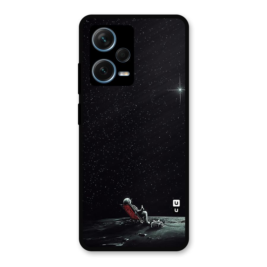 Resting Spaceman Face Metal Back Case for Redmi Note 12 Pro Plus 5G