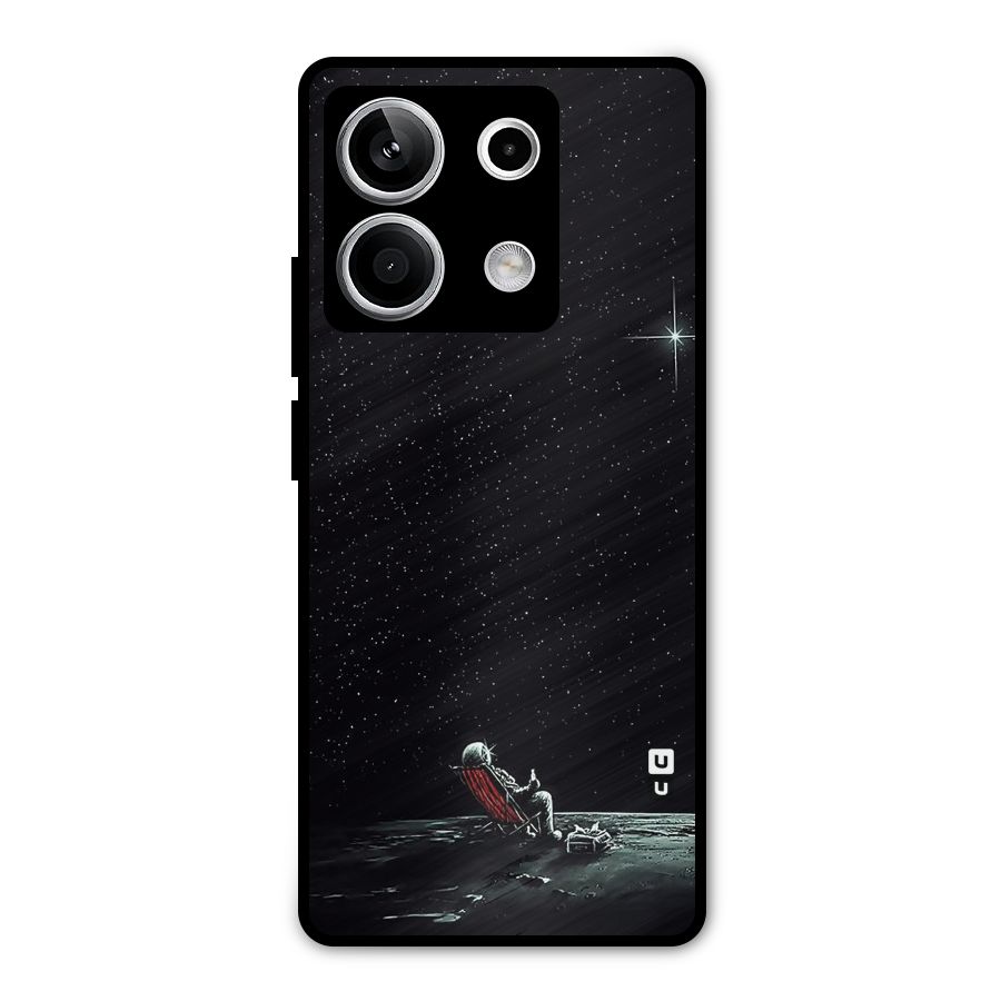 Resting Spaceman Face Metal Back Case for Redmi Note 13 5G