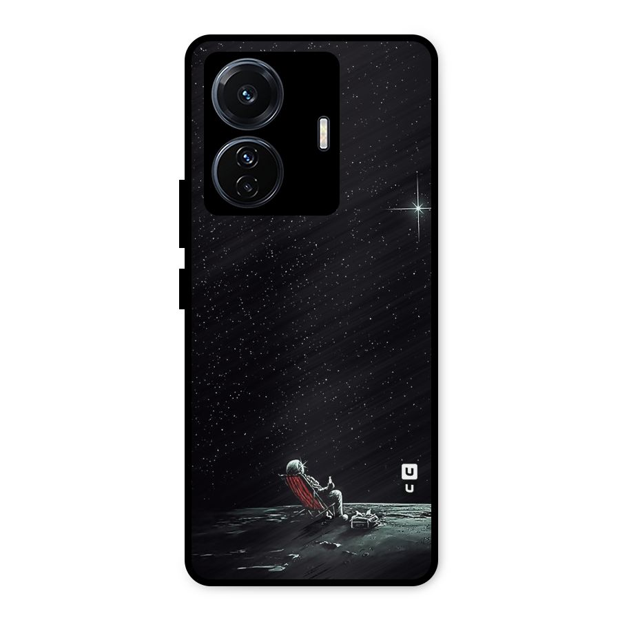 Resting Spaceman Face Metal Back Case for Vivo T1 Pro