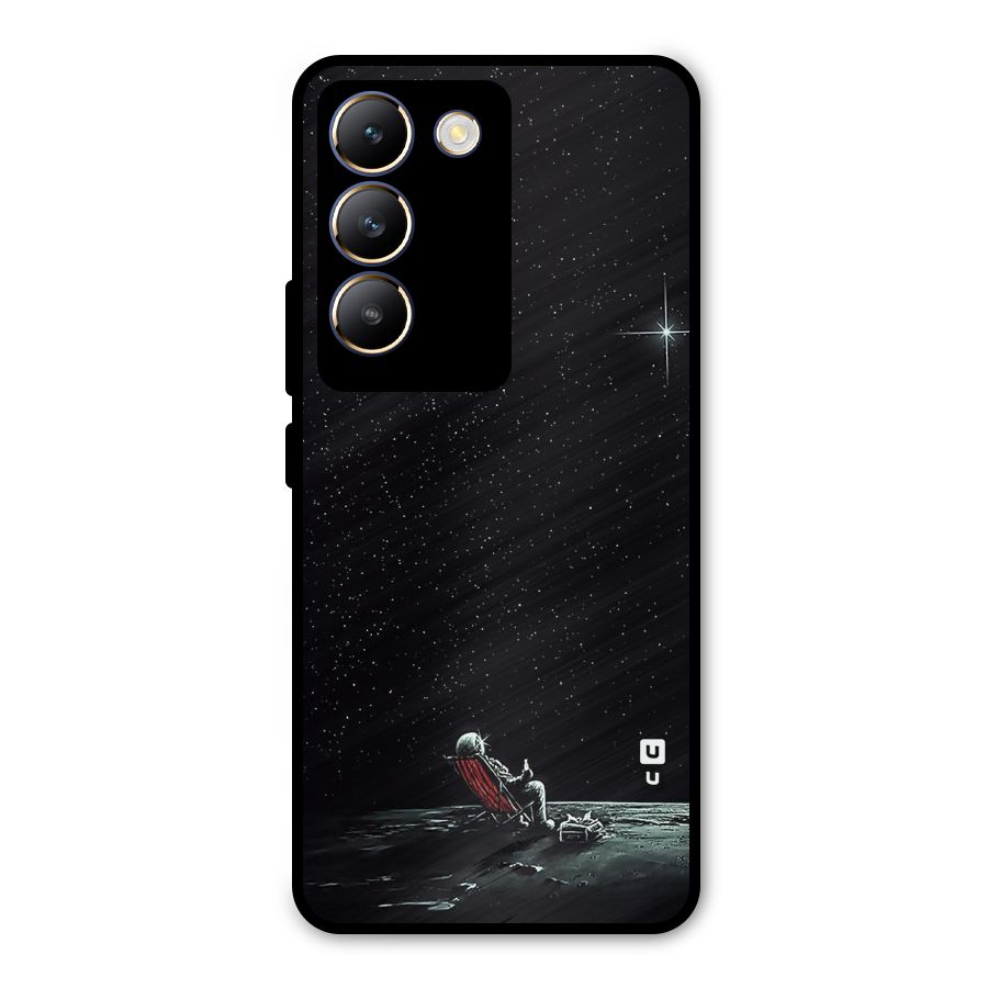 Resting Spaceman Face Metal Back Case for Vivo T3 5G