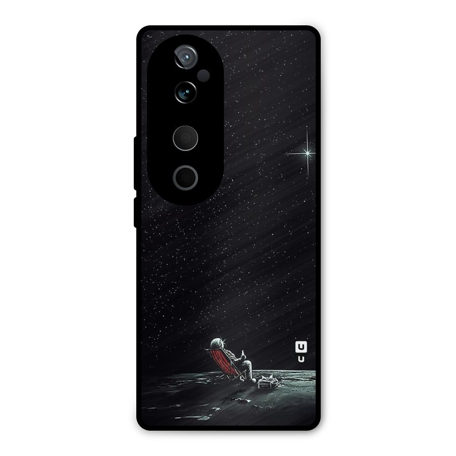 Resting Spaceman Face Metal Back Case for Vivo T3 Ultra