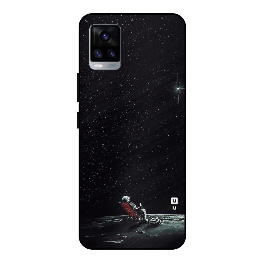 Resting Spaceman Face Metal Back Case for Vivo V20 2021