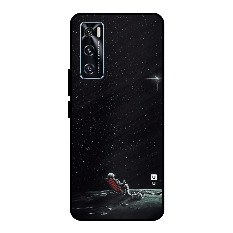 Resting Spaceman Face Metal Back Case for Vivo V20 SE
