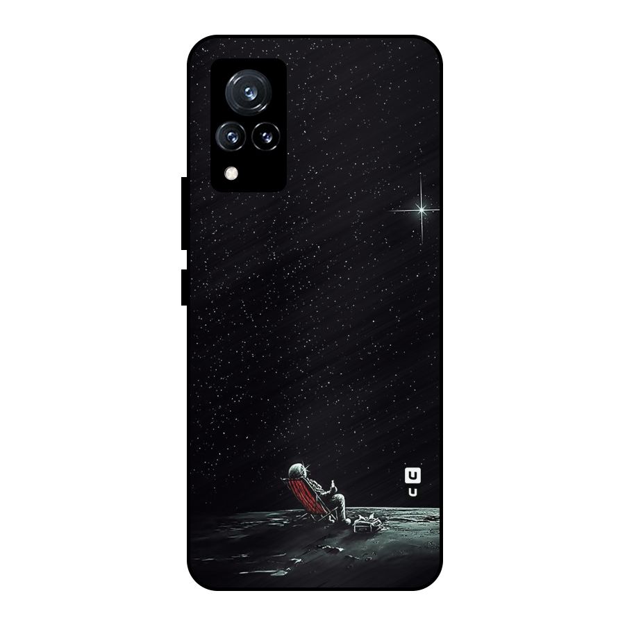 Resting Spaceman Face Metal Back Case for Vivo V21 5G