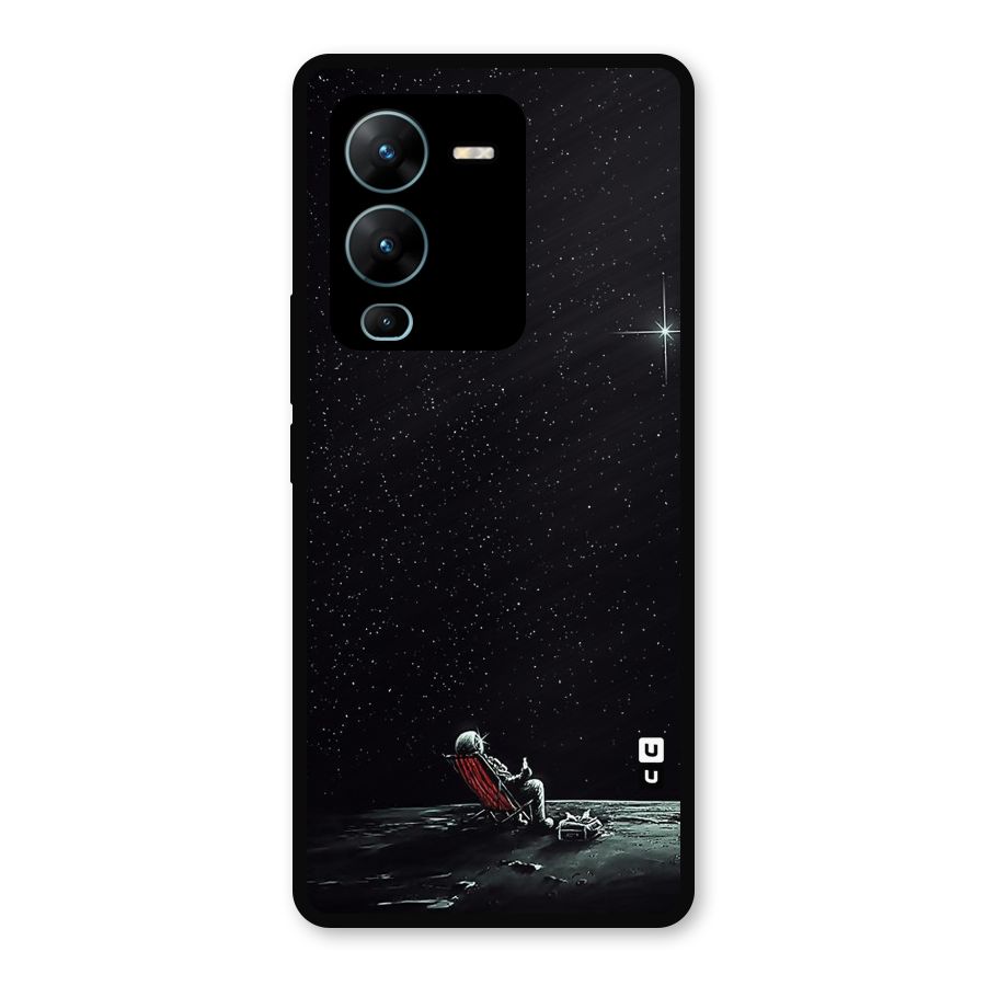 Resting Spaceman Face Metal Back Case for Vivo V25 Pro
