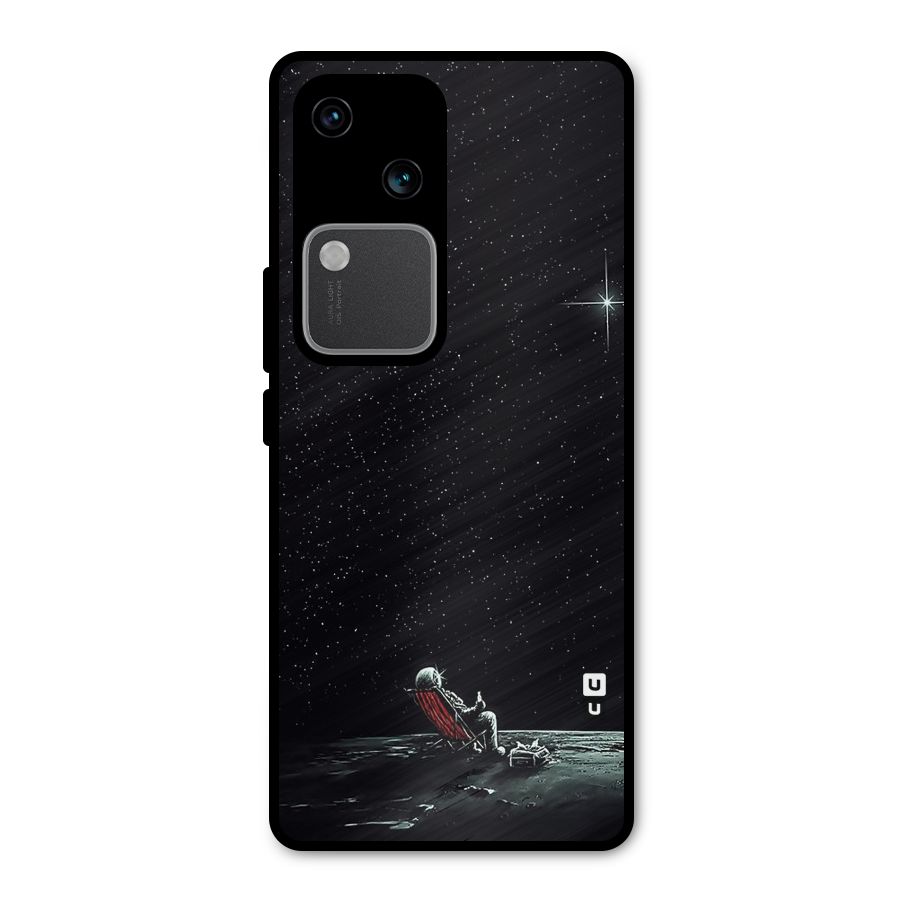 Resting Spaceman Face Metal Back Case for Vivo V30