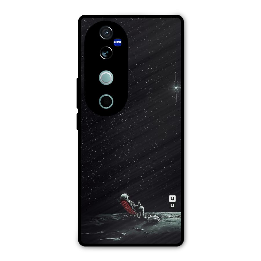 Resting Spaceman Face Metal Back Case for Vivo V40 Pro