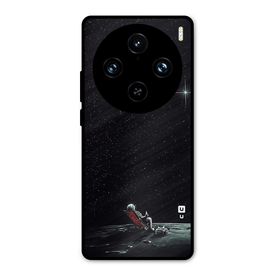 Resting Spaceman Face Metal Back Case for Vivo X100 Pro