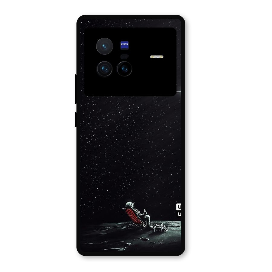Resting Spaceman Face Metal Back Case for Vivo X80