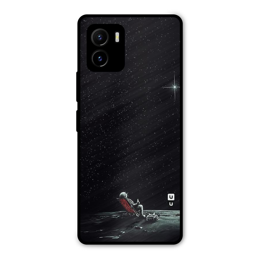 Resting Spaceman Face Metal Back Case for Vivo Y15s