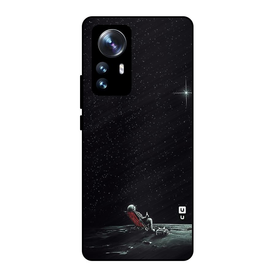 Resting Spaceman Face Metal Back Case for Xiaomi 12 Pro