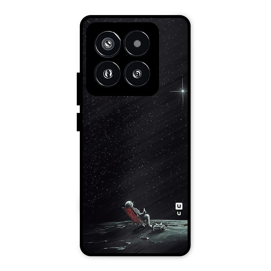 Resting Spaceman Face Metal Back Case for Xiaomi 14 Pro