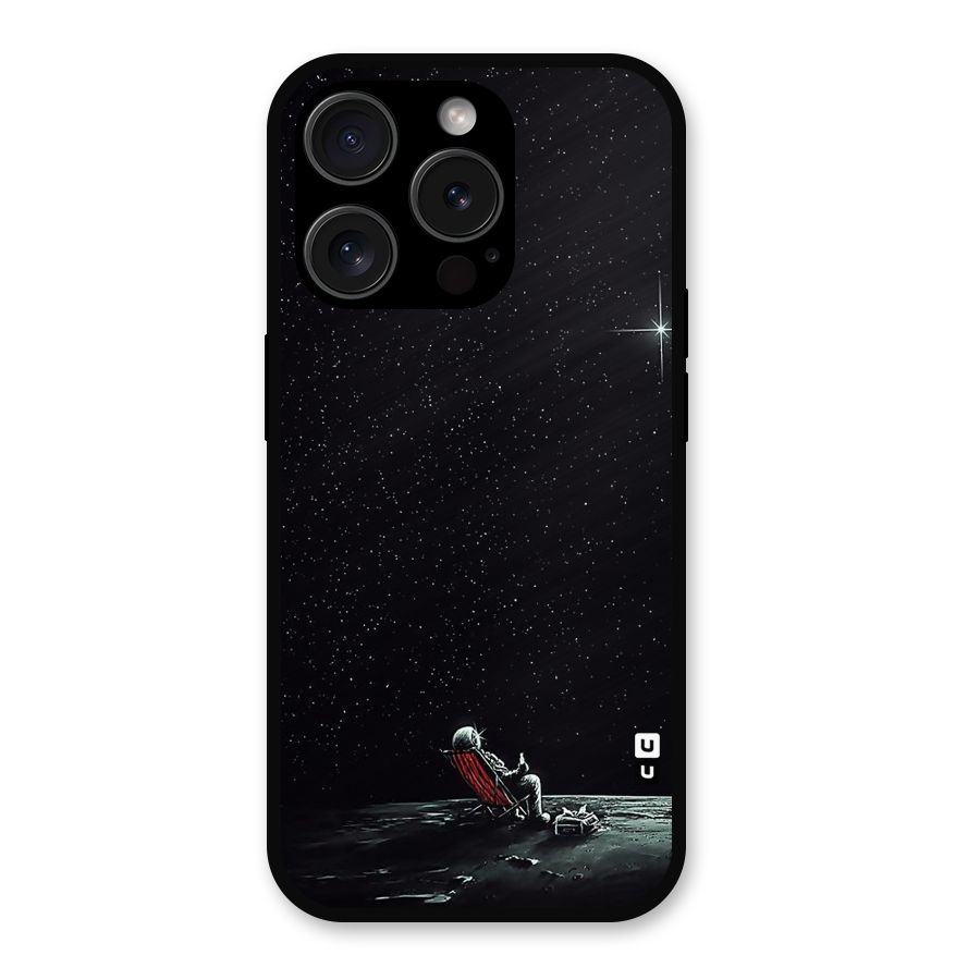 Resting Spaceman Face Metal Back Case for iPhone 15 Pro