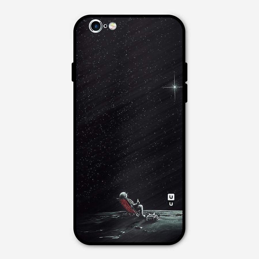 Resting Spaceman Face Metal Back Case for iPhone 6 6s