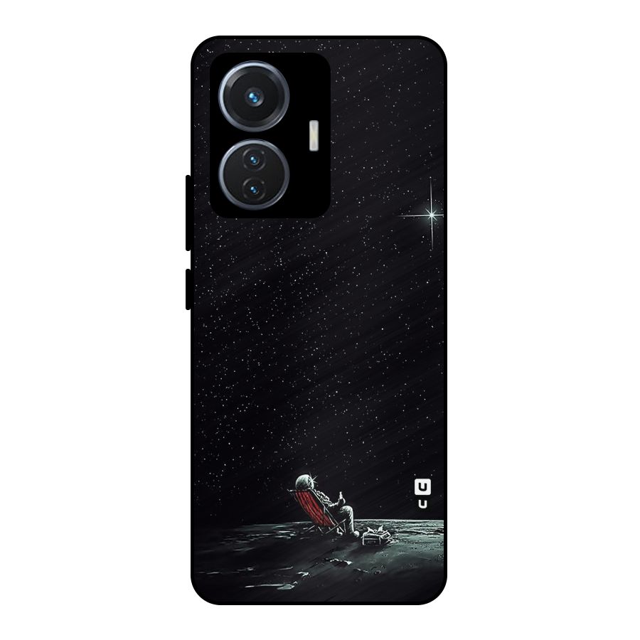 Resting Spaceman Face Metal Back Case for iQOO Z6 44W