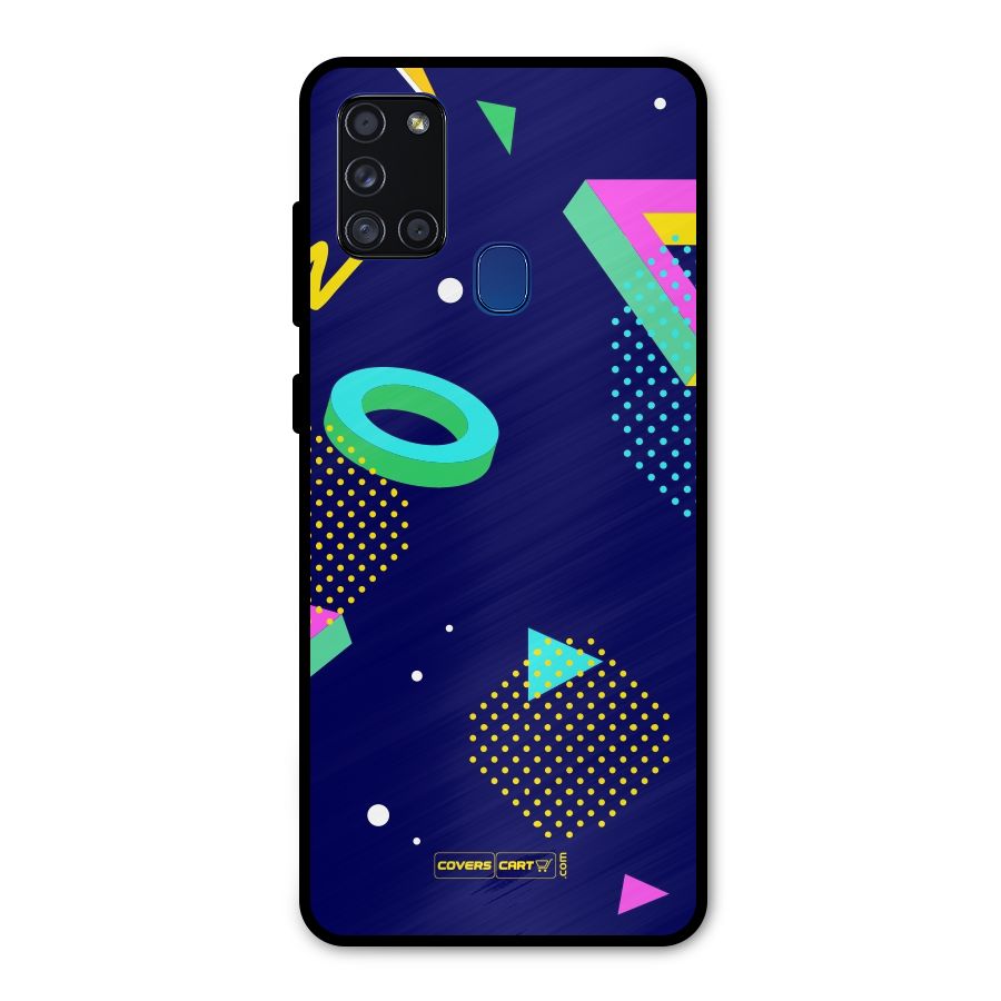 Retro Abstract Metal Back Case for Galaxy A21s
