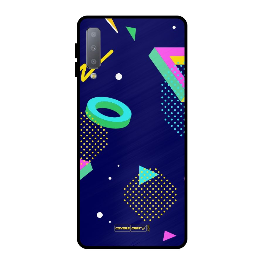 Retro Abstract Metal Back Case for Galaxy A7 (2018)
