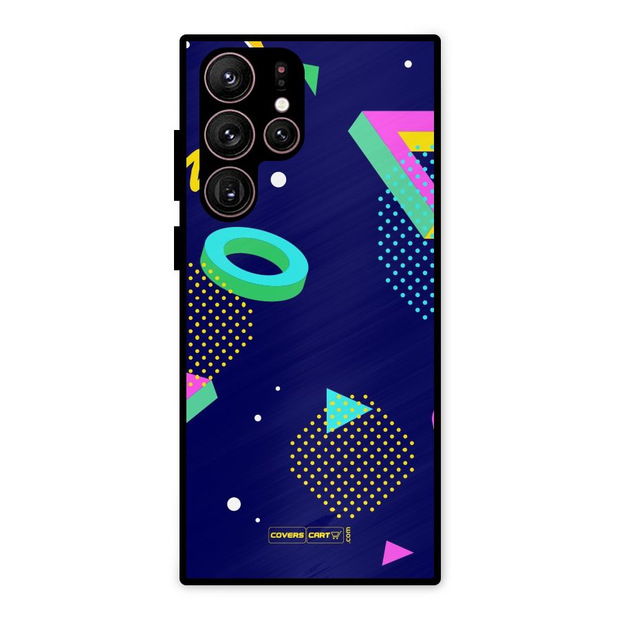 Retro Abstract Metal Back Case for Galaxy S22 Ultra 5G