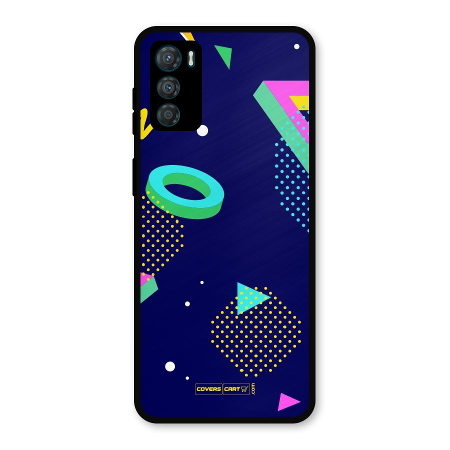 Retro Abstract Metal Back Case for Moto G42