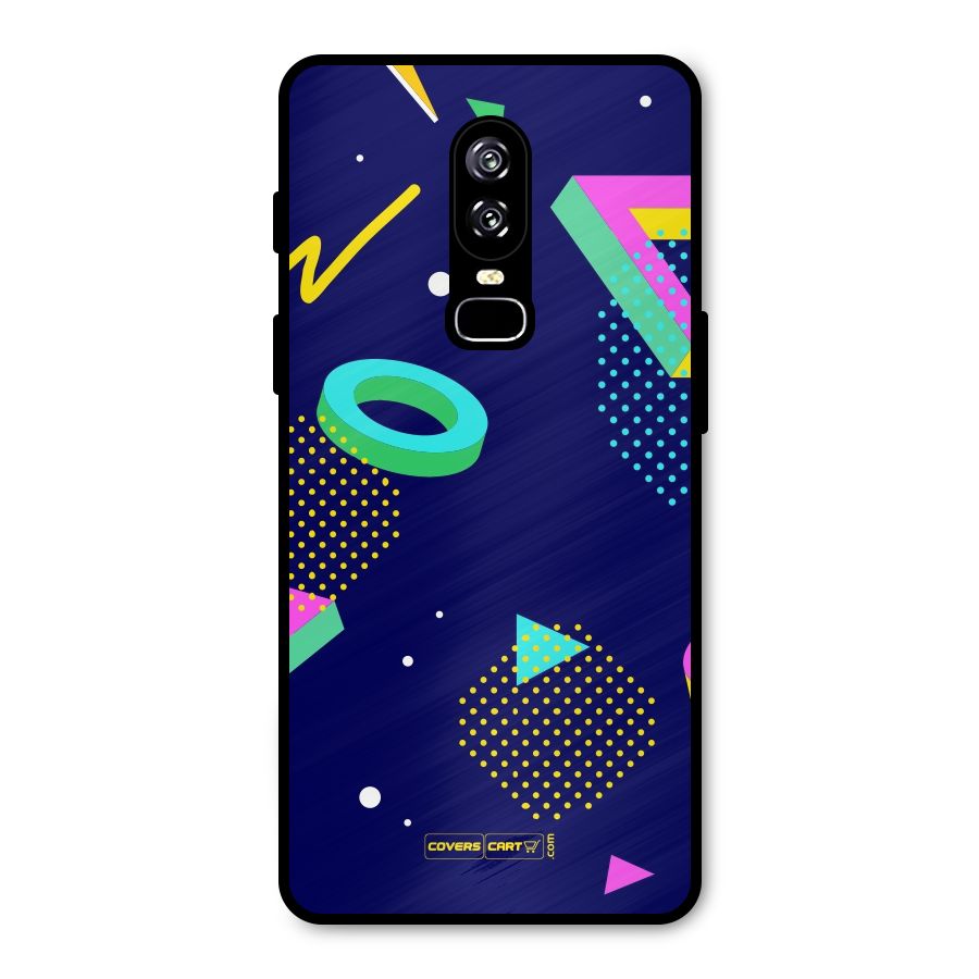 Retro Abstract Metal Back Case for OnePlus 6
