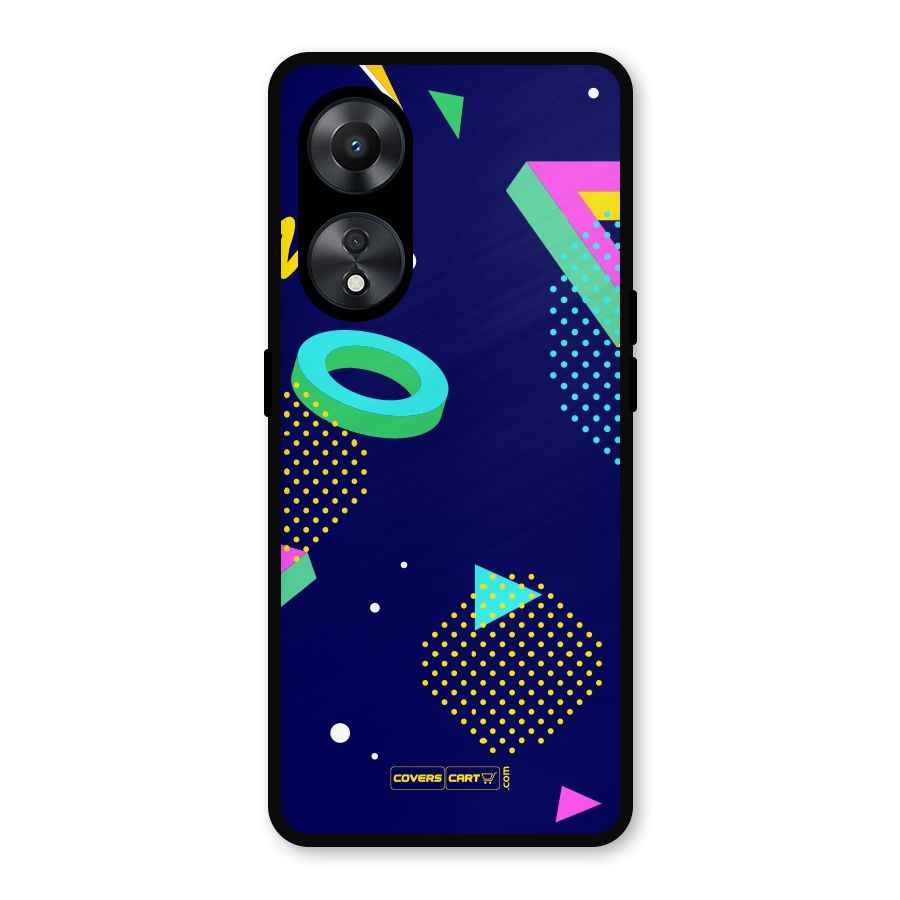 Retro Abstract Metal Back Case for Oppo A78