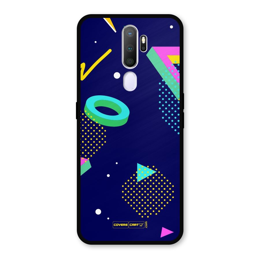 Retro Abstract Metal Back Case for Oppo A9 (2020)
