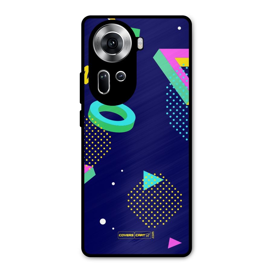 Retro Abstract Metal Back Case for Oppo Reno11 5G