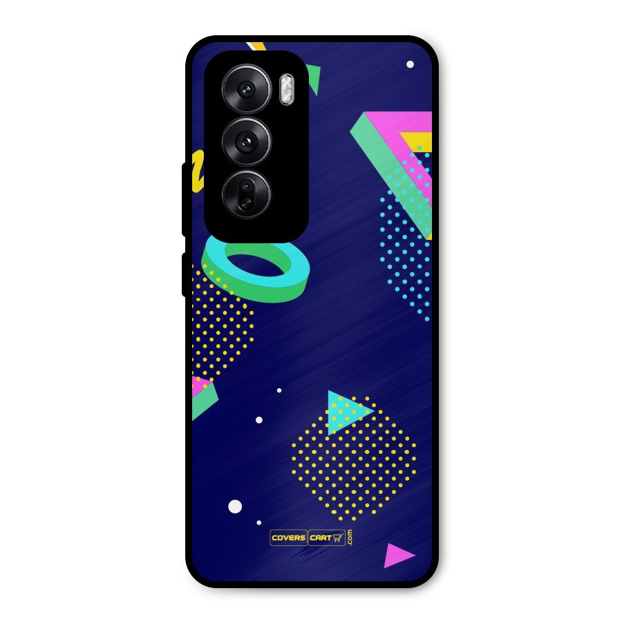 Retro Abstract Metal Back Case for Oppo Reno12