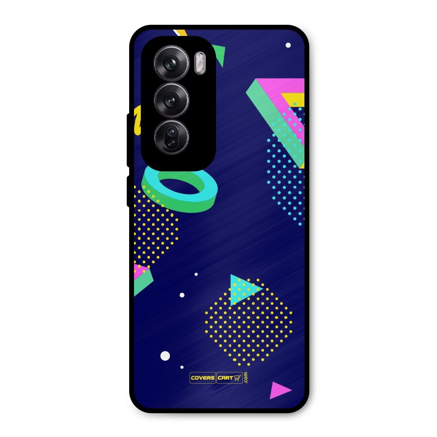 Retro Abstract Metal Back Case for Oppo Reno12 Pro