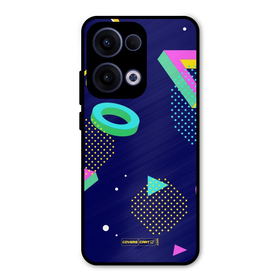 Retro Abstract Metal Back Case for Oppo Reno13
